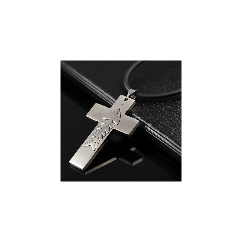 Muoti Kalanluusta Valmistettu Titaaniristikaulakoru