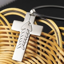 Muoti Kalanluusta Valmistettu Titaaniristikaulakoru