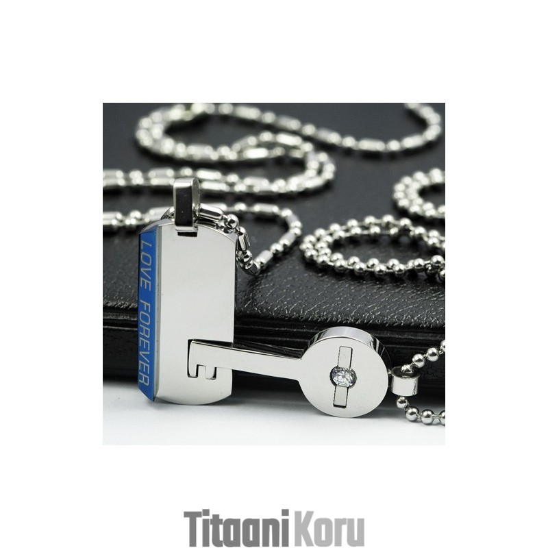 Lukko Ja Avain Sweetheart Lovers Titanium -Kaulakoruriipus Lukko Ja Avain Sweetheart Lovers Titanium -Kaulakoruriipus