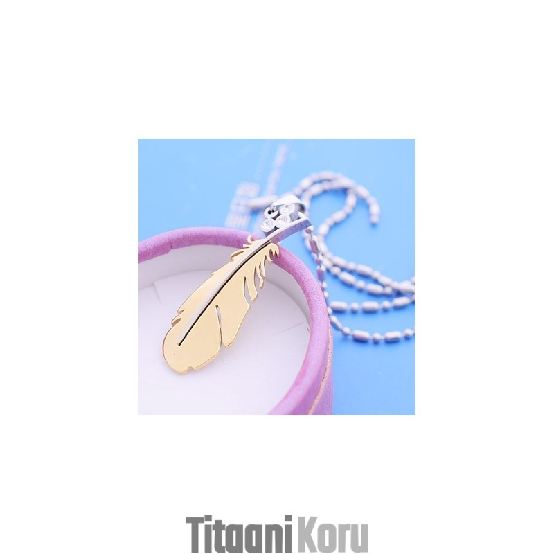 Muoti Lentävä Höyhen Titaanikaulakoru Riipus