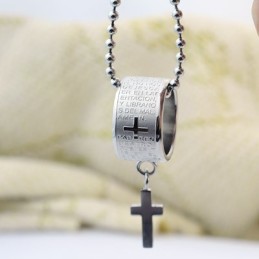 Muoti Lahjasormus Ja Risti Titaanikaulakoru Riipus