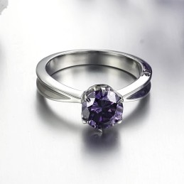 Myy Hyvin Kaikkialla Maailmassa Naisten Titaanisormus Violetilla Timantilla