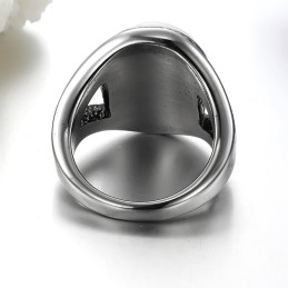 Myy Hyvin Kaikkialla Maailmassa Exaggerate Onyx Titanium Ring