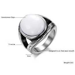 Myy Hyvin Kaikkialla Maailmassa Exaggerate Onyx Titanium Ring