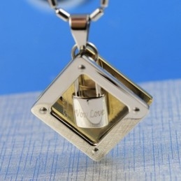 Vau Rakkaus Sweetheart Lock Titaani Kaulakoru Riipus