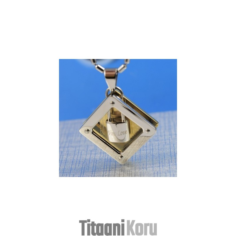 Vau Rakkaus Sweetheart Lock Titaani Kaulakoru Riipus