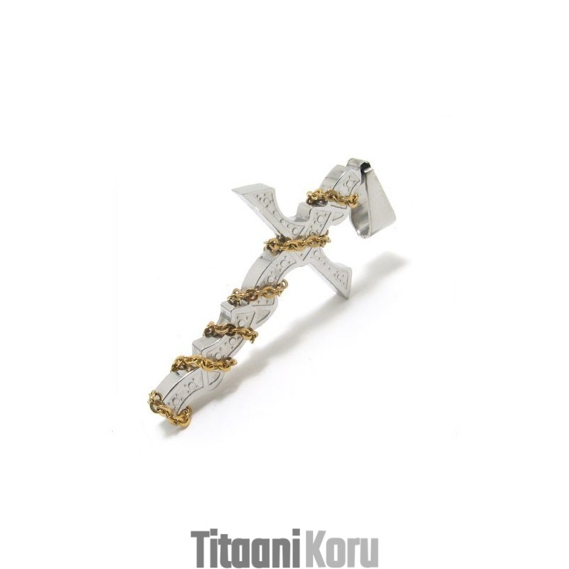 Muoti Miesten Puhdasta Titaania Oleva Ristikaulakoru Riipusketju (Uusi)