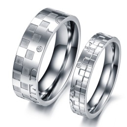 Myy Hyvin Kaikkialla Maailmassa Puzzle Titanium Ring Rakastavaisille