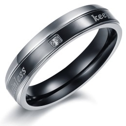 Vakaa Laatu Elegant Titanium Sormus Rakastavaisille