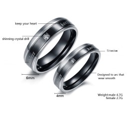 Vakaa Laatu Elegant Titanium Sormus Rakastavaisille