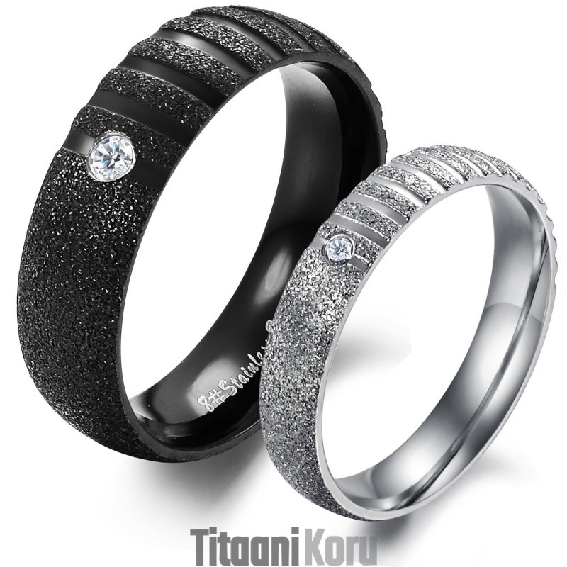 Vakaa Laatu Pearl Sand Titanium -Sormus Rakastavaisille Vakaa Laatu Pearl Sand Titanium -Sormus Rakastavaisille