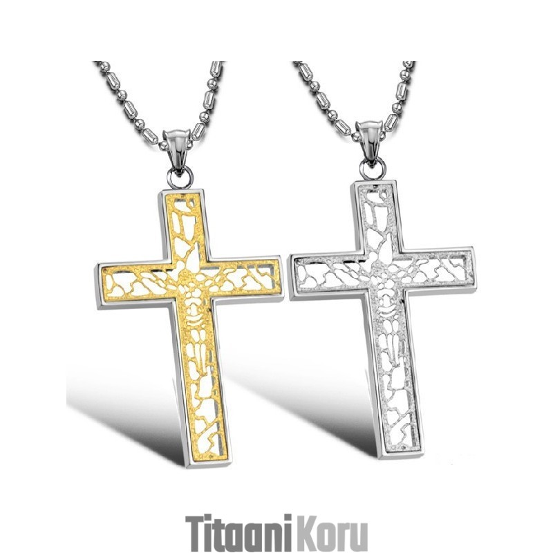 Laadukkaan Miesten Kuningatar, Titaaniristikaulakoru