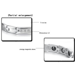 Luotettava Ja Laadukas Titaaninen Magneettirannekoru Rakastavaisille Strassilla