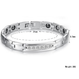 Luotettava Ja Laadukas Titaaninen Magneettirannekoru Rakastavaisille Strassilla