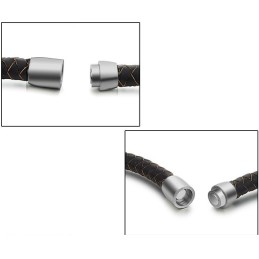 Erinomainen Laatu Miesten Ruskea Titaani Nahkaranneke