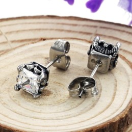 Vakaalaatuiset Unisex-Titaanikorvakorut Timanteilla