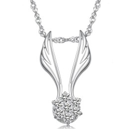 Helppokäyttöinen Naisten Siiven Muotoinen Platinapäällysteinen Titaanikaulakoru Strassilla