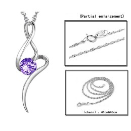 Myy Hyvin Kaikkialla Maailmassa Naisten Violetti Platinapäällysteinen Titaanikaulakoru Timanteilla