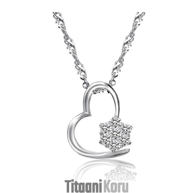 Vakaalaatuinen Naisten Platinapäällysteinen Titaanikaulakoru Timanteilla