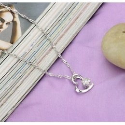 Vakaalaatuinen Naisten Platinapäällysteinen Titaanikaulakoru Timanteilla