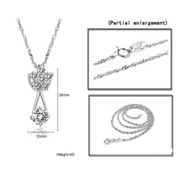 Luotettava Suorituskykyinen Naisten Platinapäällysteinen Titaanikaulakoru Timanteilla