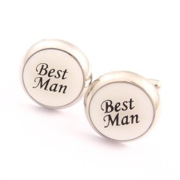 Best Man -Titaanista Ja Mustista Ip-Päällystetyistä Pyöreistä Kalvosinnapeista