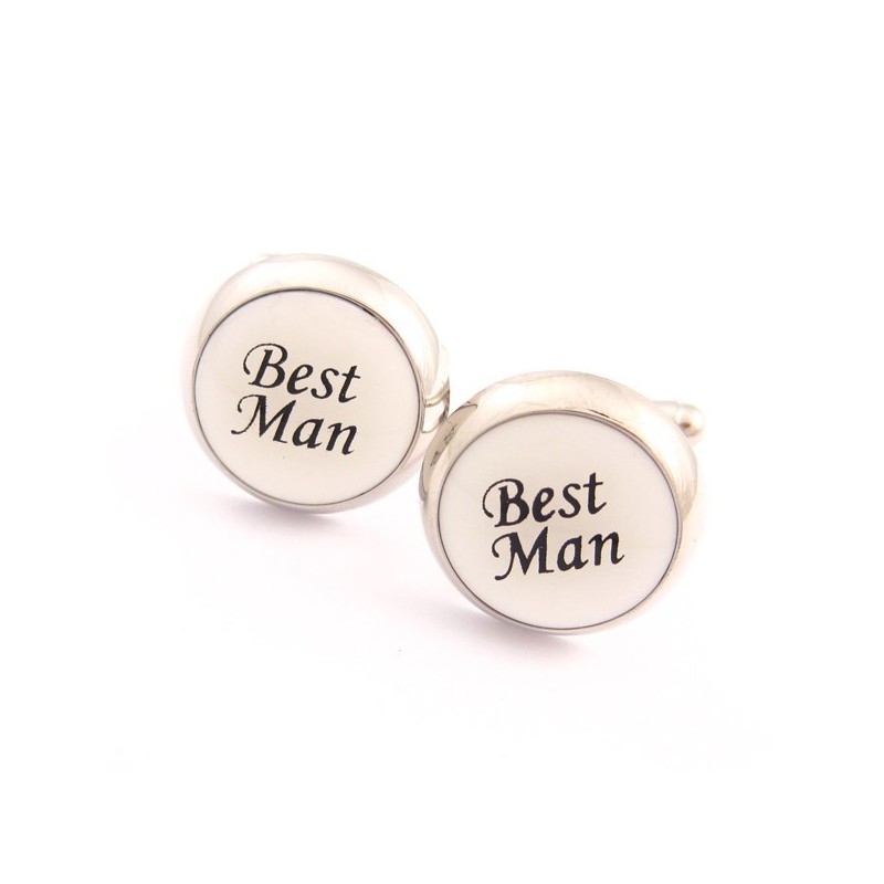 Best Man -Titaanista Ja Mustista Ip-Päällystetyistä Pyöreistä Kalvosinnapeista