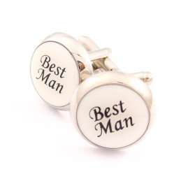 Best Man -Titaanista Ja Mustista Ip-Päällystetyistä Pyöreistä Kalvosinnapeista