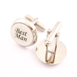 Best Man -Titaanista Ja Mustista Ip-Päällystetyistä Pyöreistä Kalvosinnapeista
