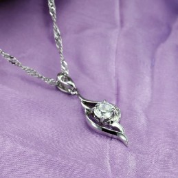 Korkealaatuinen Naisten Höyhenmuotoinen Platinapäällysteinen Titaanikaulakoru