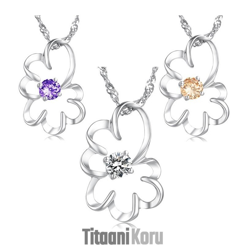 Laaja Valikoima Naisten Violetti Platinapäällysteinen Titaanikaulakoru Timanteilla Laaja Valikoima Naisten Violetti Platinapäällysteinen Titaanikaulakoru Timanteilla