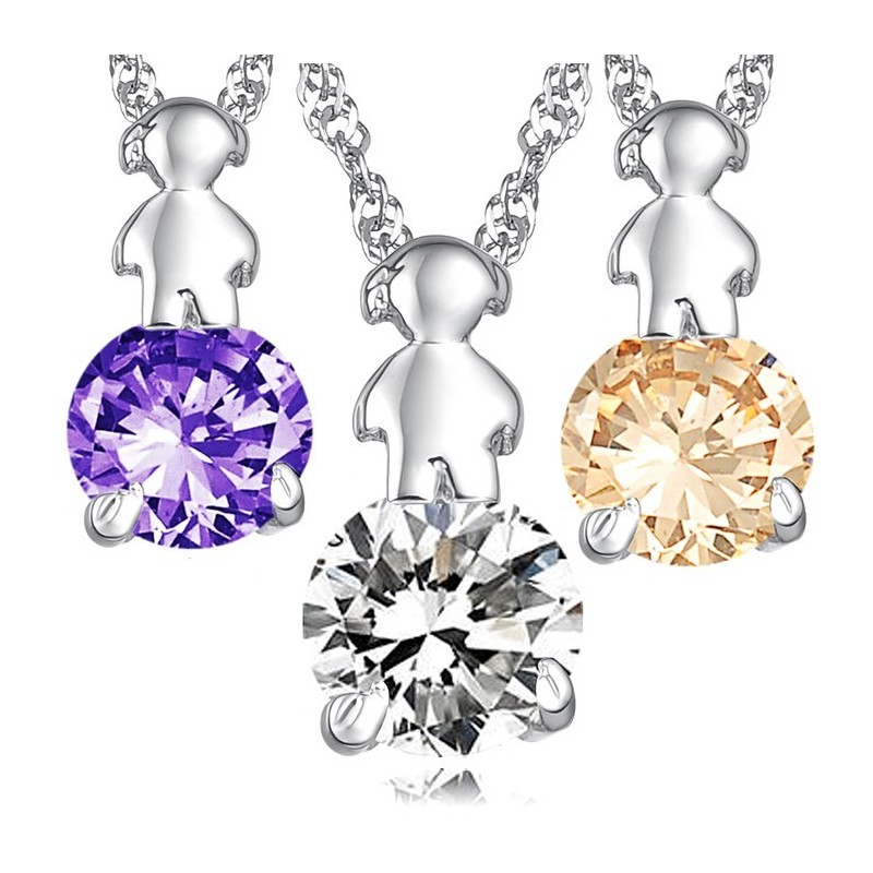 Kestävä Käytössä Oleva Naisten Platinapäällysteinen Titaanikaulakoru Timanteilla