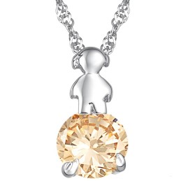 Kestävä Käytössä Oleva Naisten Platinapäällysteinen Titaanikaulakoru Timanteilla