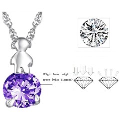 Kestävä Käytössä Oleva Naisten Platinapäällysteinen Titaanikaulakoru Timanteilla