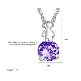 Kestävä Käytössä Oleva Naisten Platinapäällysteinen Titaanikaulakoru Timanteilla