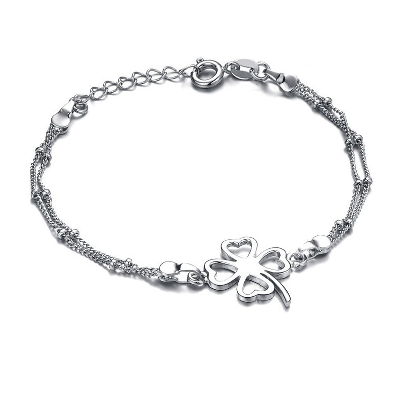 Laadun Ja Määrän Taattu Naisten Apilan Muotoinen Platinapäällysteinen Titaani-Nilkkarengas