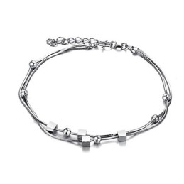 Luotettava Maine Naisten Platinapäällysteinen Titaani-Nilkkarengas