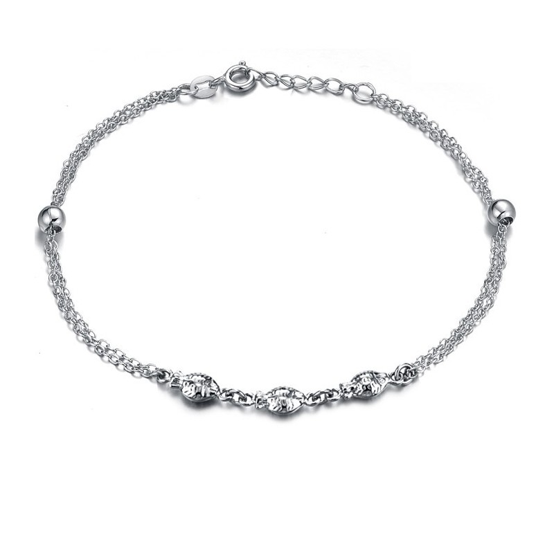 Erinomaisen Laadukas Naaraspuolinen Kalanmuotoinen Platinapäällysteinen Titaani-Nilkkarengas