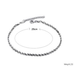 Maailmanlaajuisesti Tunnettu Naisten Platinapäällysteinen Titaani-Nilkkarengas