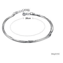 Vakaalaatuinen Naisten Käärmeen Platinapäällysteinen Titaani-Nilkkarengas