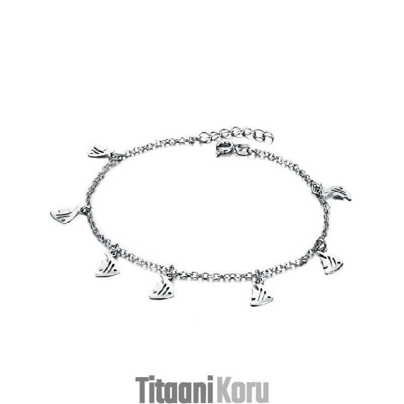 Laaja Valikoima Naisten Fileemuotoisia Platinapäällysteisiä Titaani-Nilkkarenkaita