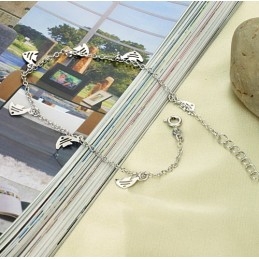 Laaja Valikoima Naisten Fileemuotoisia Platinapäällysteisiä Titaani-Nilkkarenkaita