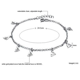 Laaja Valikoima Naisten Fileemuotoisia Platinapäällysteisiä Titaani-Nilkkarenkaita