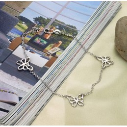 Laadun Ja Määrän Taattu Naisten Perhoskuvioinen Platinapäällysteinen Titaani-Nilkkarengas