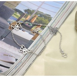 Laadun Ja Määrän Taattu Naisten Perhoskuvioinen Platinapäällysteinen Titaani-Nilkkarengas