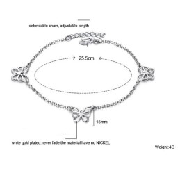 Laadun Ja Määrän Taattu Naisten Perhoskuvioinen Platinapäällysteinen Titaani-Nilkkarengas