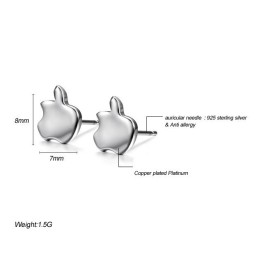 Helppokäyttöiset Naisten Omenanmuotoiset Platinapäällysteiset Titaanikorvakorut