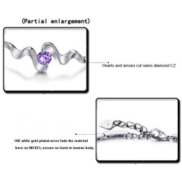 Korkealaatuinen Naisten Violetti Platinapäällysteinen Titaanirannekoru Timanteilla