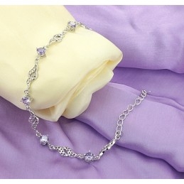 Erinomainen Laatu Naisten Ontto Platinapäällysteinen Titaanirannekoru Timanteilla