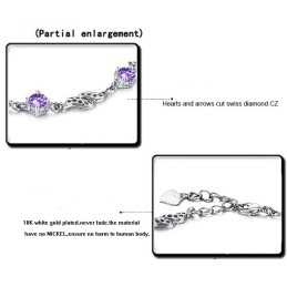 Erinomainen Laatu Naisten Ontto Platinapäällysteinen Titaanirannekoru Timanteilla